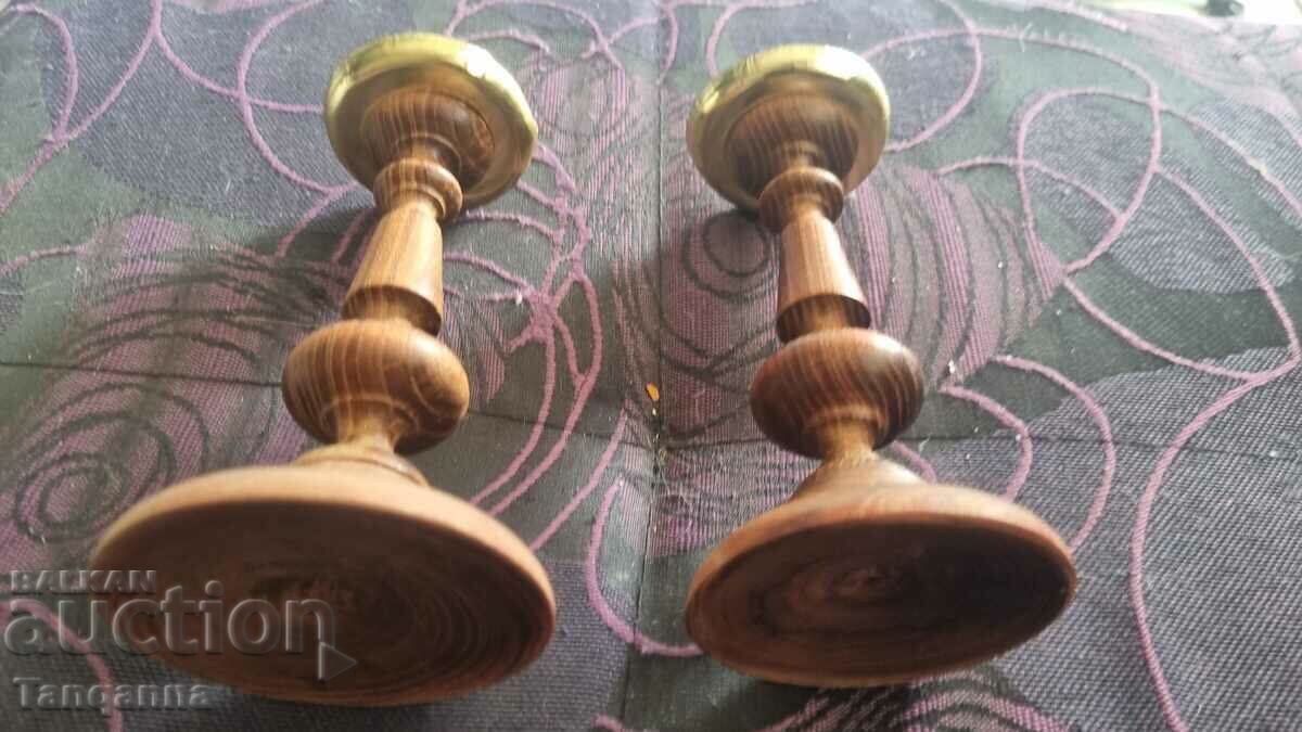 Wooden candlesticks with price 12.00 BGN | € 6.14
