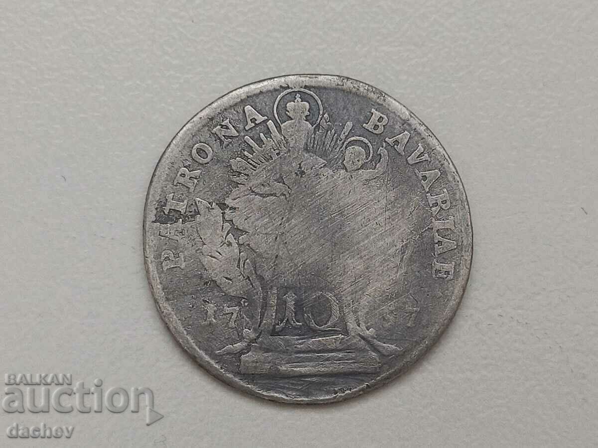 Рядка Сребърна Монета Австрия 10 кройцера Австроунгария 1757