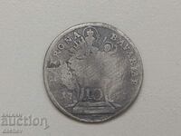Monedă de argint rară Austria 10 Kreuzer Austro-Ungaria 1757