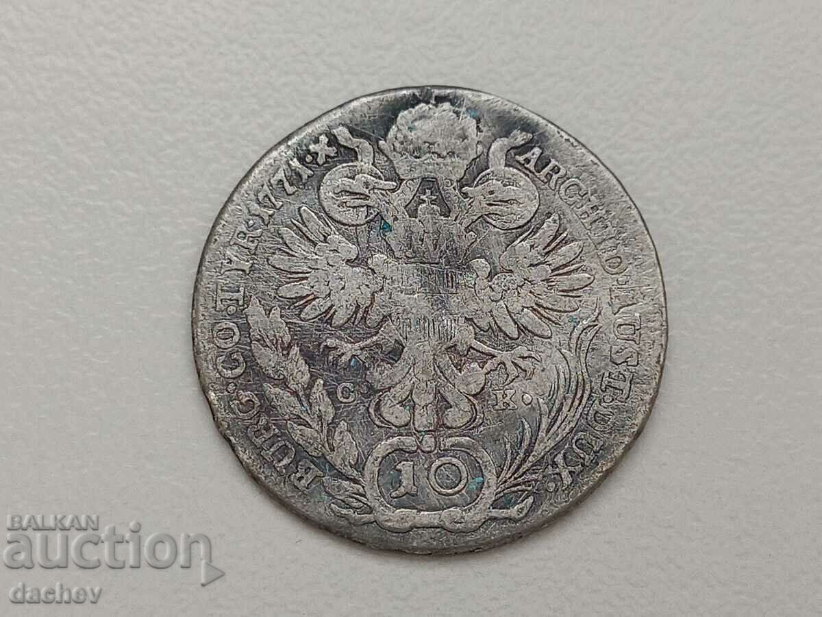 Σπάνιο ασημένιο νόμισμα Αυστρία 10 Kreuzer Αυστρία-Ουγγαρία 1771 με τιμή € 18.00 | 35.20 BGN