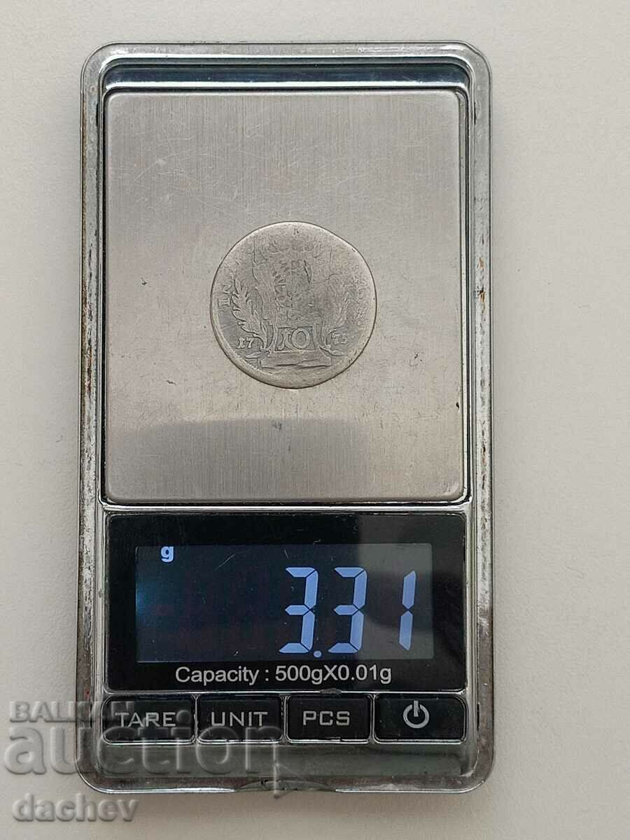 Auction Rare Silver Coin Austria 10 Kreuzer Austria-Hungary 1775 Auction Rare Silver Coin Austria 10 Kreuzer Austria-Hungary 1775
