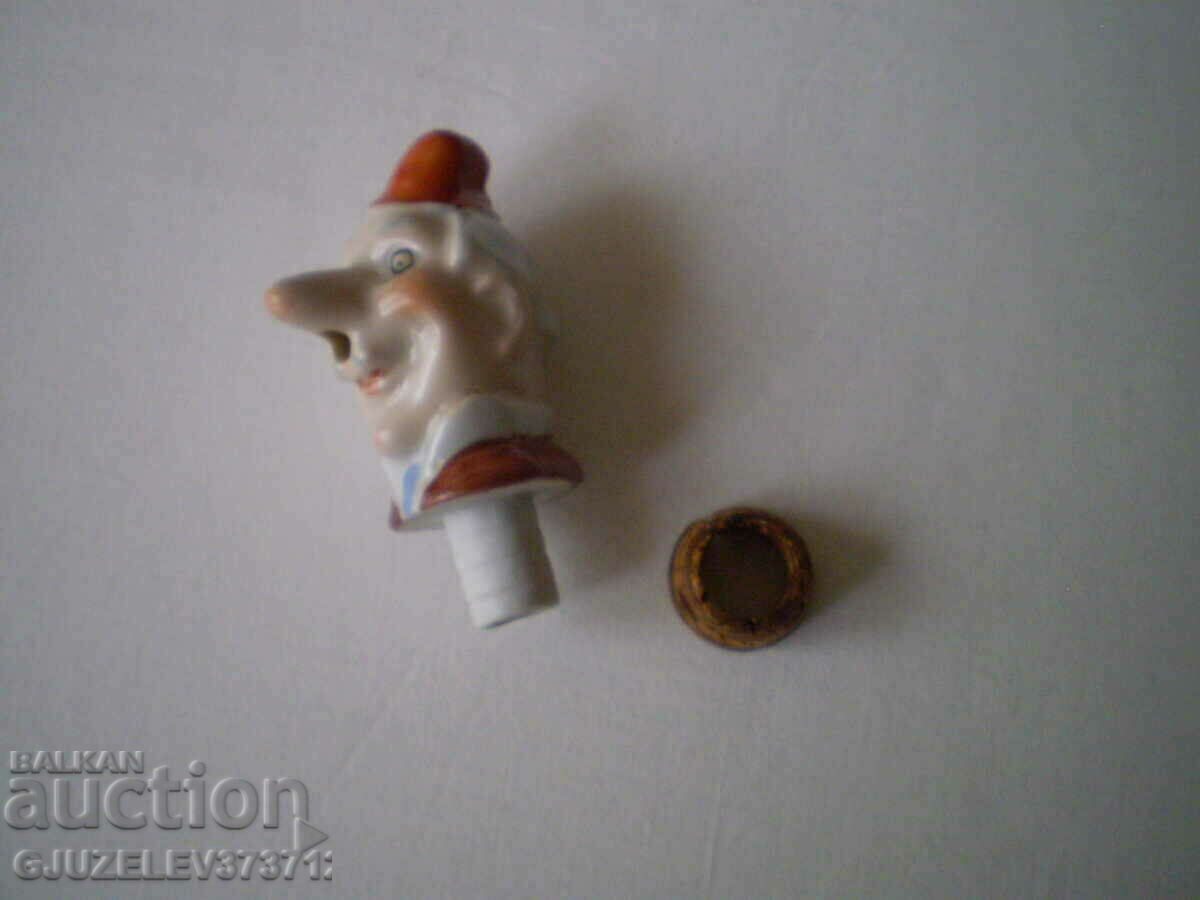German Porcelain Figurine Merry Male Head Corkscrew - 5 German Porcelain Figurine Merry Male Head Corkscrew - 5