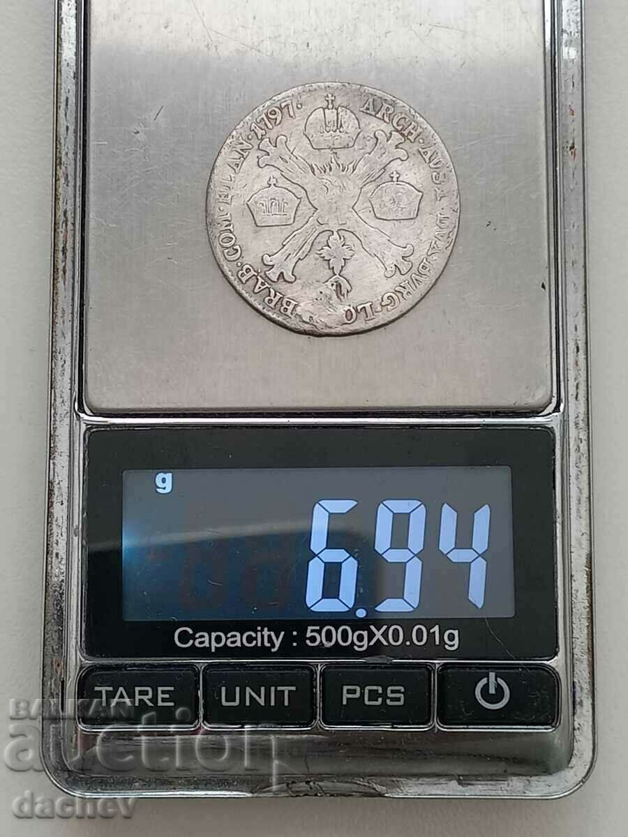 Аукцион Рядка Сребърна Монета Австрийска Нидерландия 1797 Сребро
