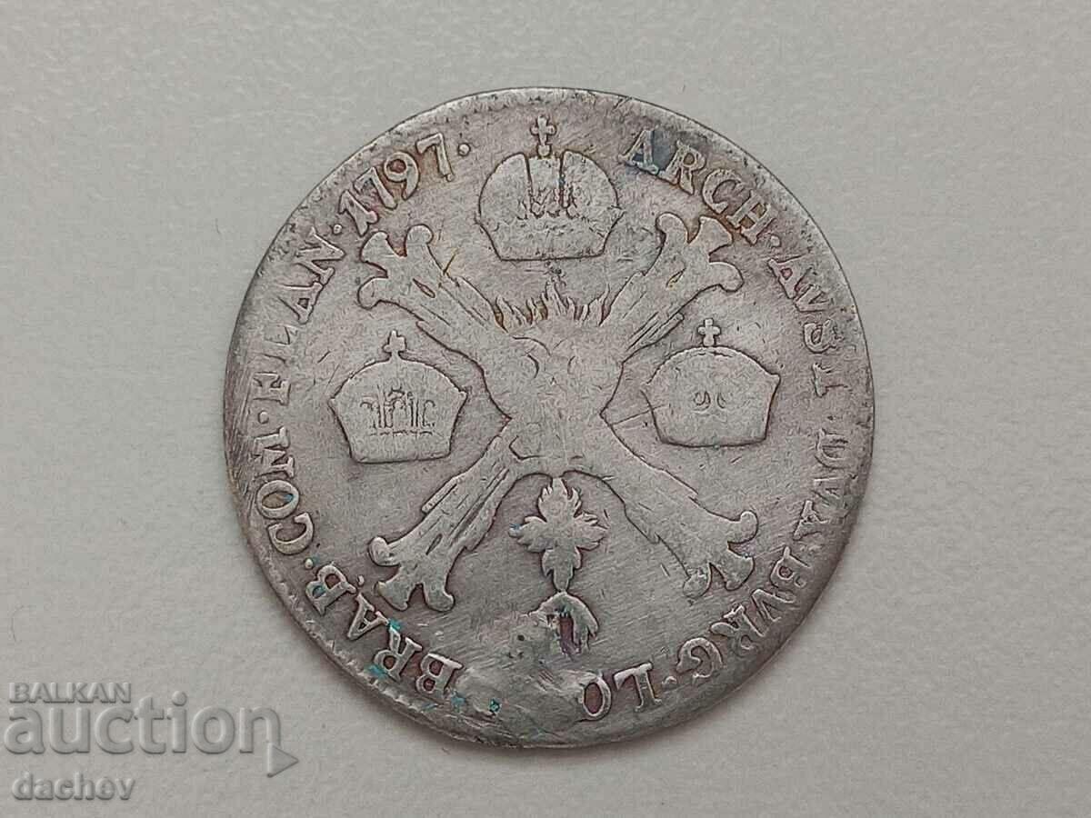Рядка Сребърна Монета Австрийска Нидерландия 1797 Сребро
