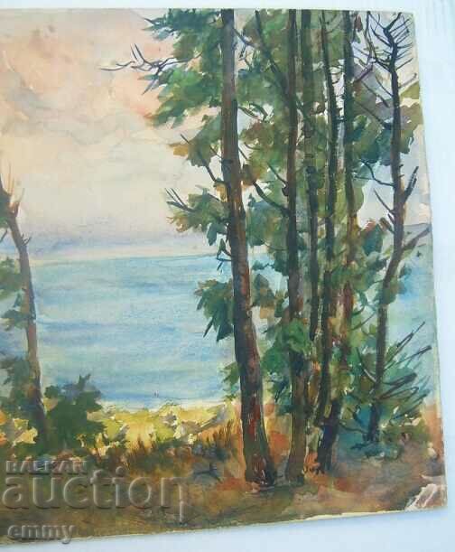 Аукцион Стара рисунка акварел,пейзаж, неподписана Аукцион Стара рисунка акварел,пейзаж, неподписана