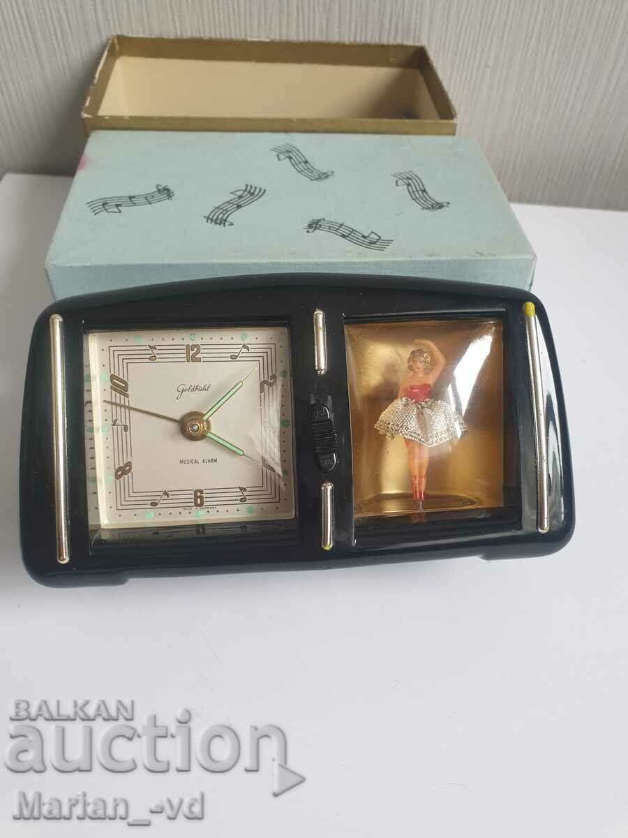 Old German Goldbuhl Dancing Ballerina Bakelite Alarm Clock