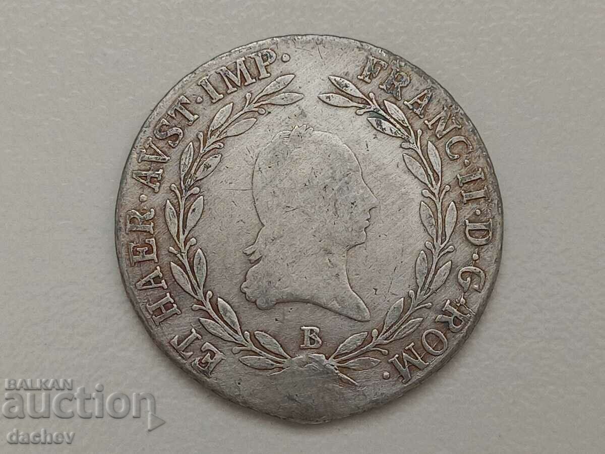 Rare Silver Coin Austria 20 Kreuzer Austria-Hungary 1805 with price 37.00 BGN | € 18.92 Rare Silver Coin Austria 20 Kreuzer Austria-Hungary 1805 with price 37.00 BGN | € 18.92