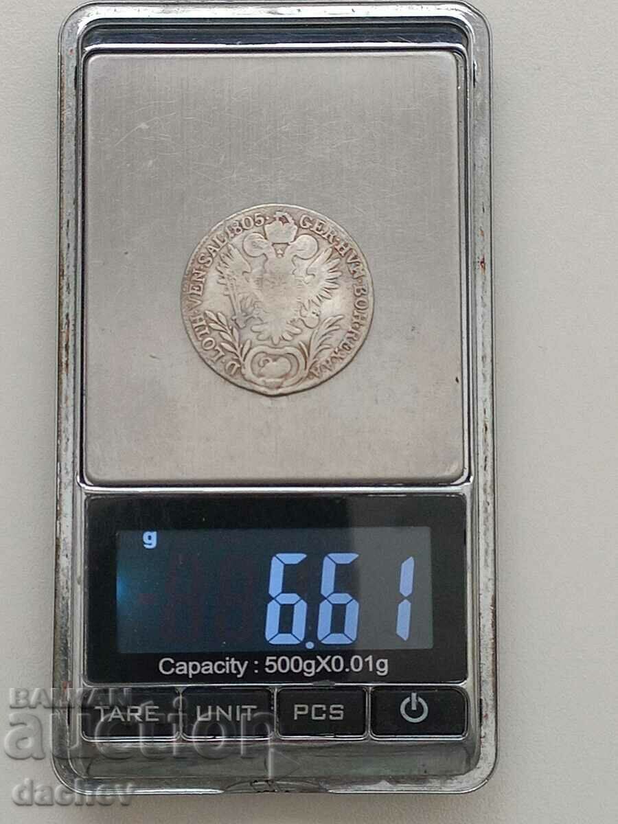 Auction Rare Silver Coin Austria 20 Kreuzer Austria-Hungary 1805 Auction Rare Silver Coin Austria 20 Kreuzer Austria-Hungary 1805