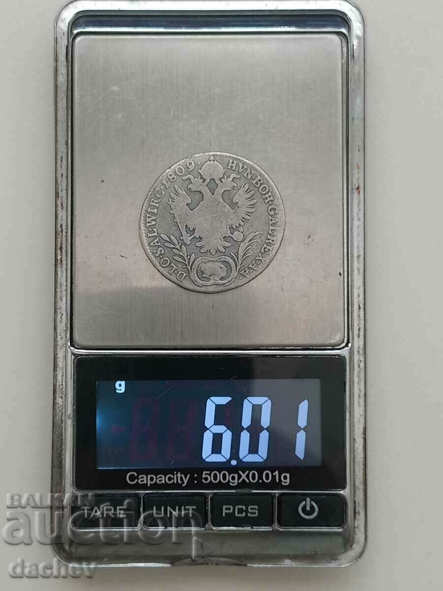 Auction  Rare Silver Coin Austria 20 Kreuzer Austria-Hungary 1809