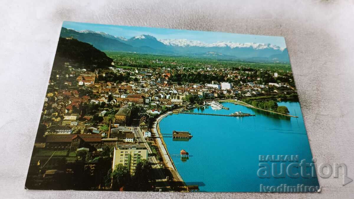 Postcard Bregenz am Bodense mit Schweizer