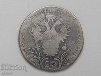 Рядка Сребърна Монета Австрия 20 кройцера Австроунгария 1824
