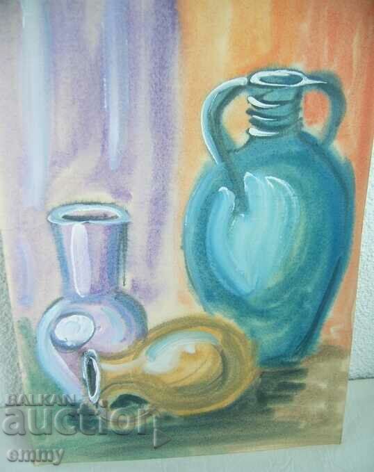Still life watercolor, unsigned with price 38.00 BGN | € 19.43 Still life watercolor, unsigned with price 38.00 BGN | € 19.43