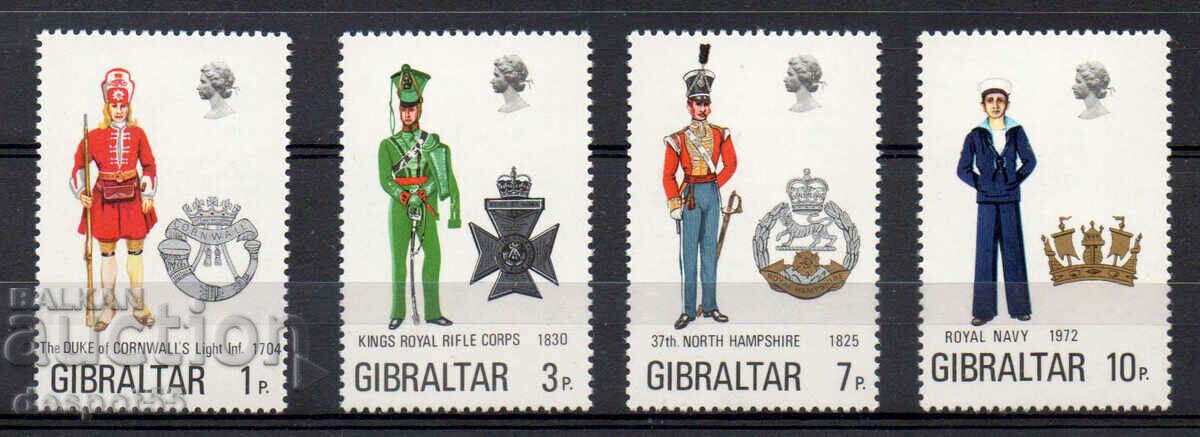 1972. Gibraltar. Colecția „Uniforme militare”.