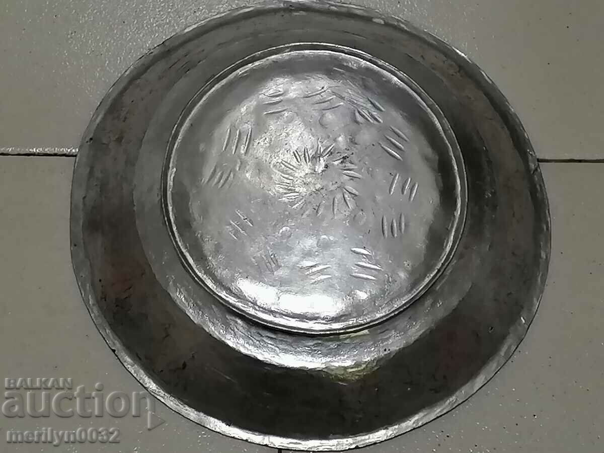 Стар меден сахан, бакър, паница, чиния, тас - 5