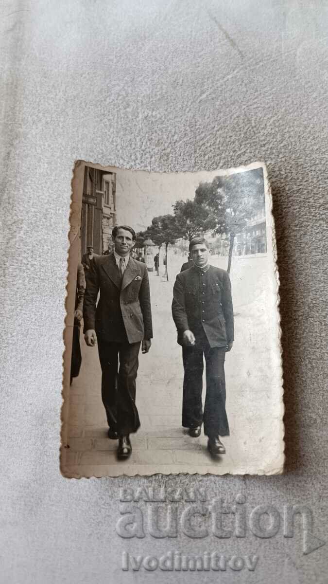 Photo Sofia Two men walking along Strosso Mayeru Street