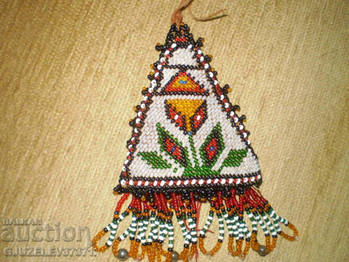 antique hand embroidered pendant, amulet, glass beads with price 190.00 BGN | € 97.15 antique hand embroidered pendant, amulet, glass beads with price 190.00 BGN | € 97.15