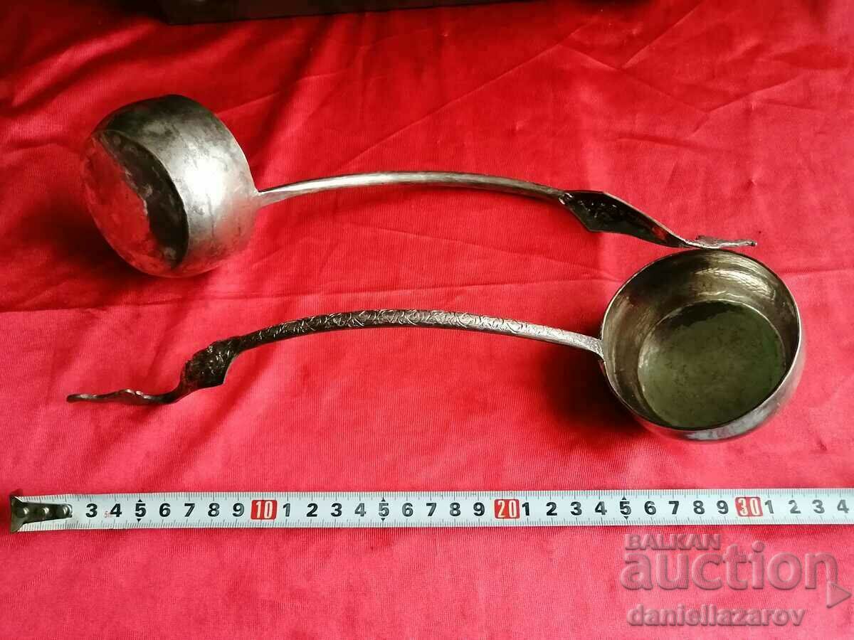 Стари Тайландски Церемониални Посребрени Прибори, Черпак - 6 Стари Тайландски Церемониални Посребрени Прибори, Черпак - 6