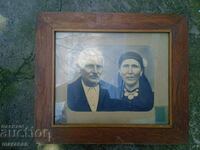 Old photo with wooden frame