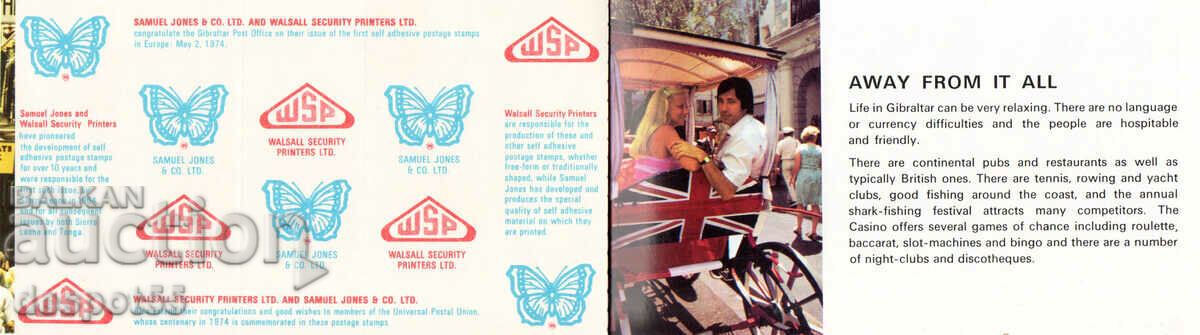 Auction  1974. Gibraltar. 100 years of the Universal Postal Union. Carnet