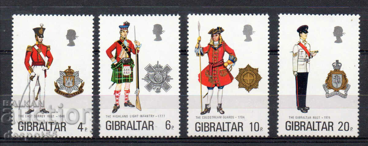 1975. Гибралтар. Колекция "Военни униформи".