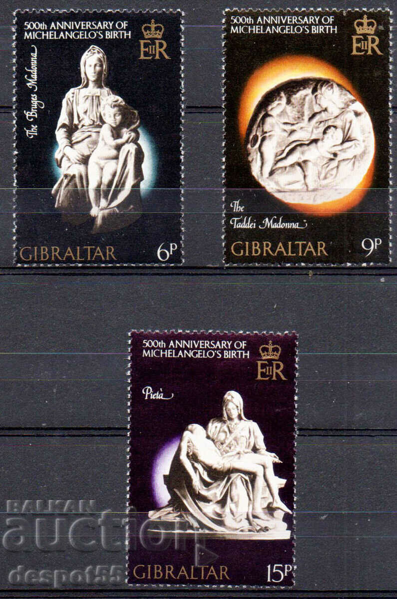 1975. Gibraltar. 500 de ani de la nașterea lui Michelangelo.