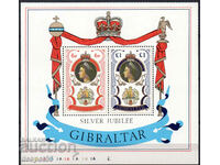 1977. Gibraltar. 25 years of Elizabeth's regency. Block.