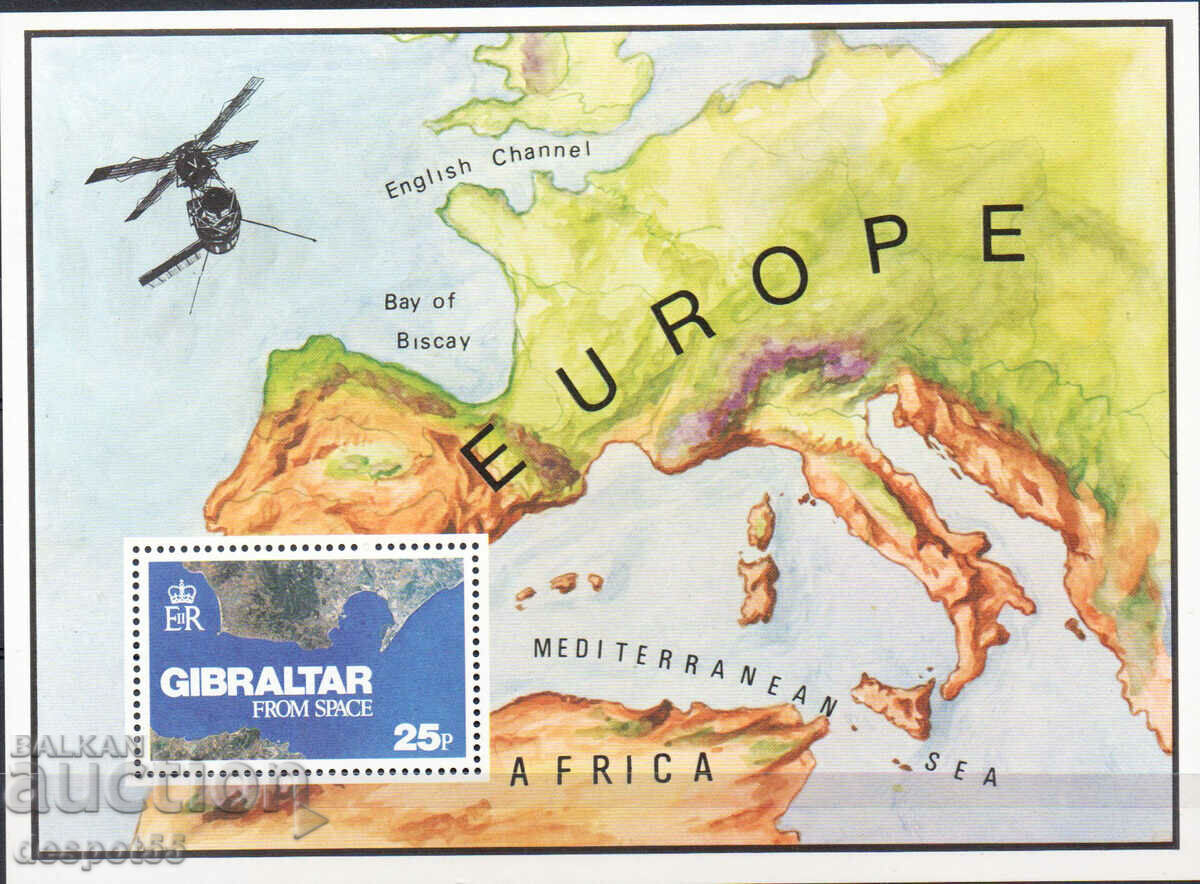 1978. Гибралтар. Гибралтар от космоса. Блок.