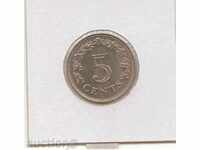 +Malta-5 Cents-1972-KM# 10