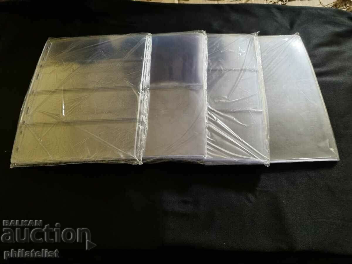 Auction Schulz spare sheets for 4 banknotes 58x180 mm / op.10 pcs / Auction Schulz spare sheets for 4 banknotes 58x180 mm / op.10 pcs /