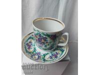 СТАРА РУСКА ПОРЦЕЛАНОВА ЧАША ЗА ЧАЙ С ЧИНИЯ