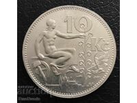 Czechoslovakia. 10 kroner 1930. Silver.