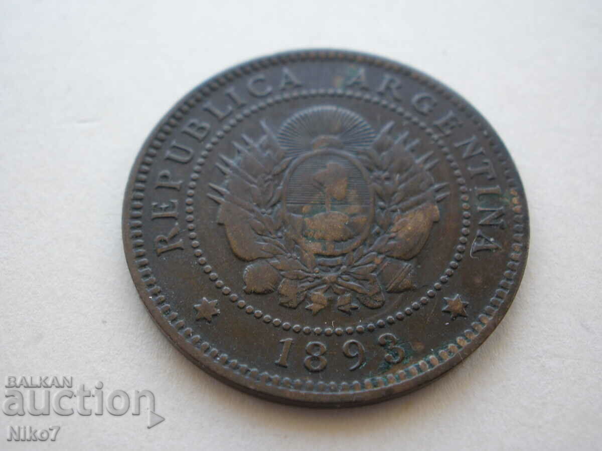 Auction Old coin: Argentina-1 centavo from 1893. Auction Old coin: Argentina-1 centavo from 1893.