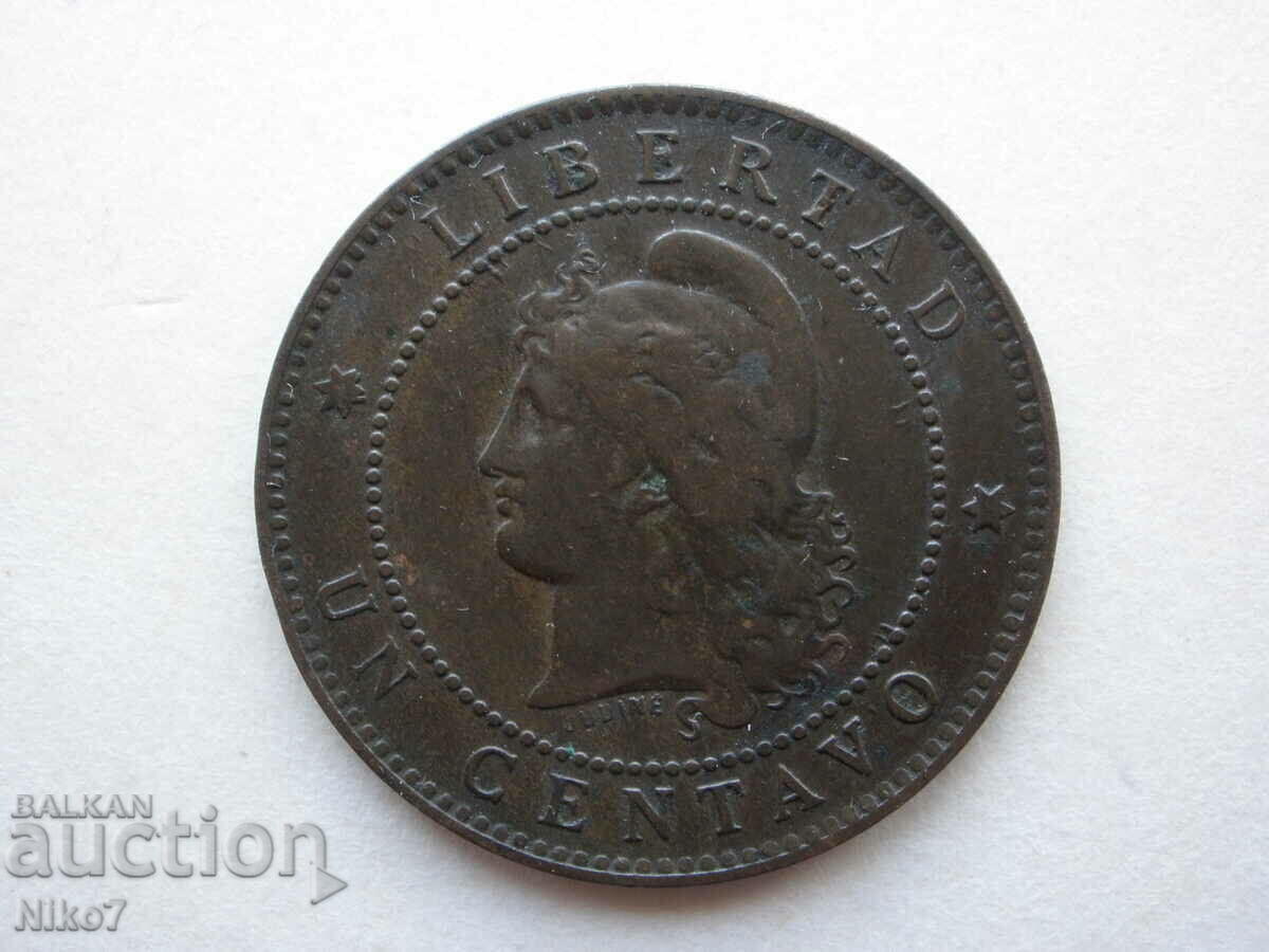 Стара монета:Аржентина-1 сентаво от 1893г.