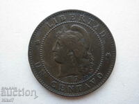 Old coin: Argentina-1 centavo from 1893.