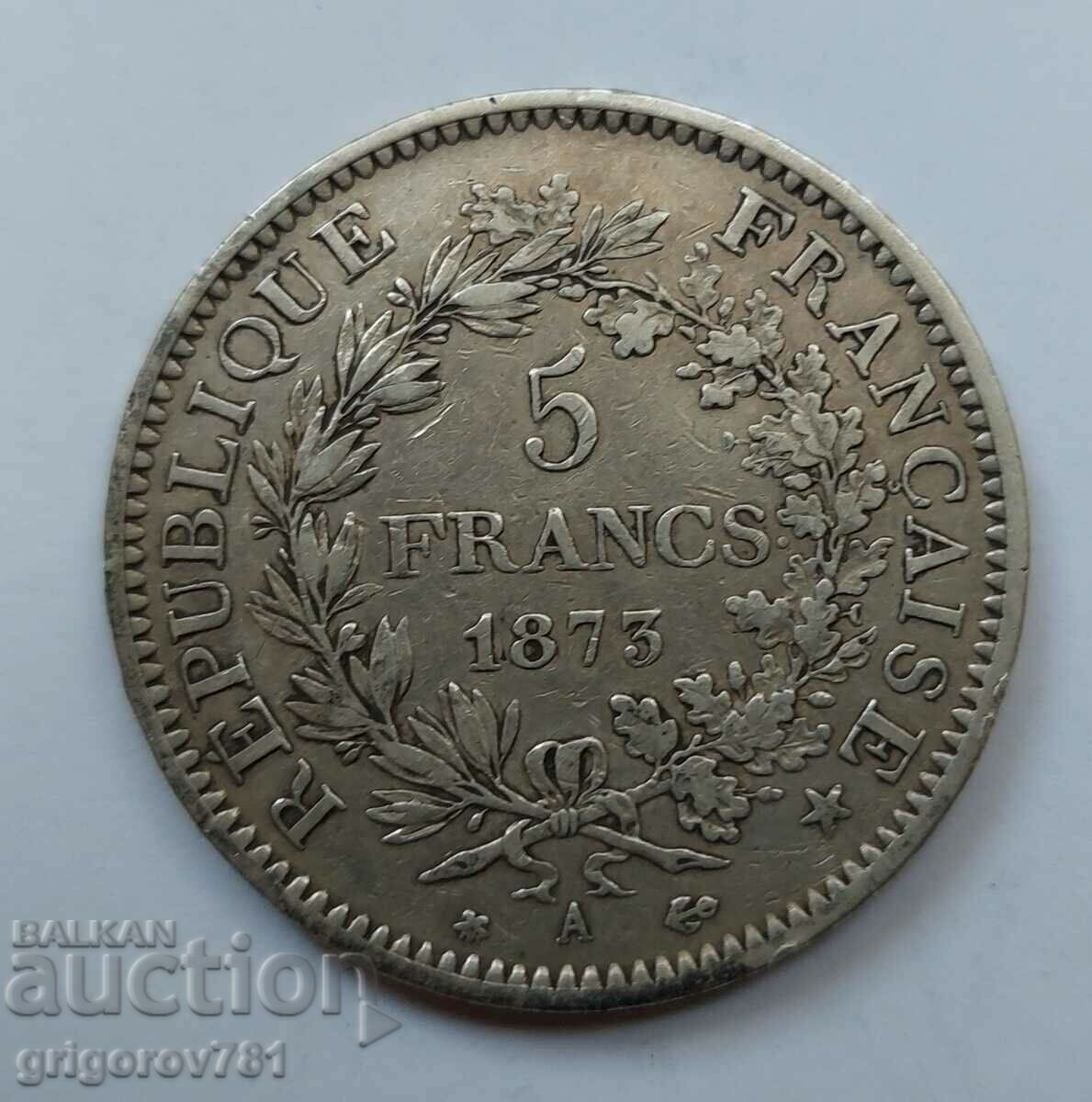 5 Francs Silver France 1873 A - Silver Coin #206