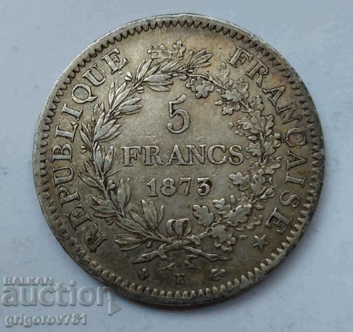 5 Francs Silver France 1873 K - Silver Coin #210