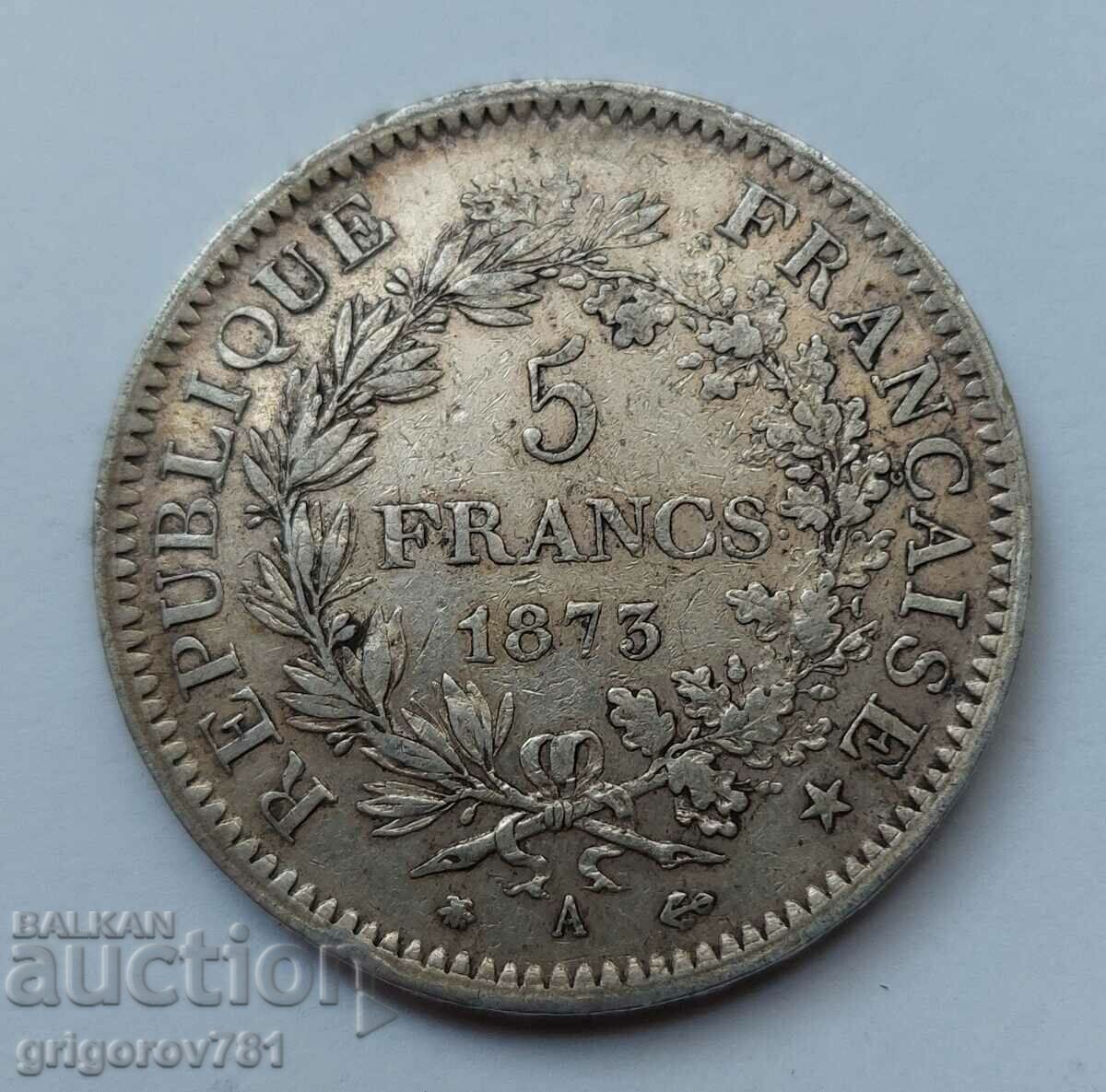 5 Francs Silver France 1873 A - Silver Coin #211