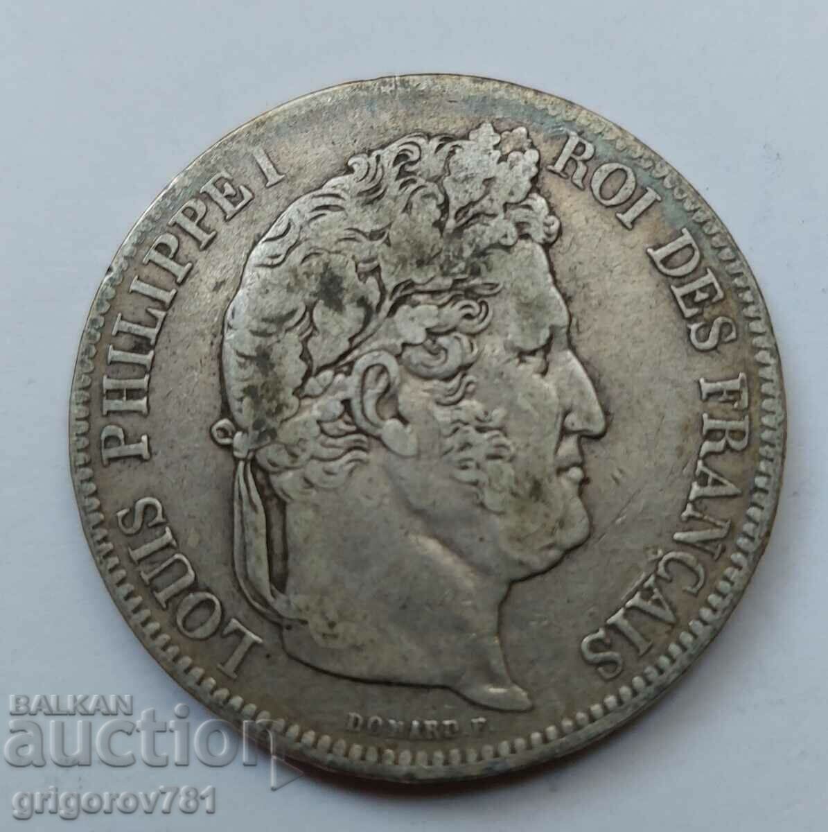5 Φράγκα Ασήμι Γαλλία 1841 W - Ασημένιο νόμισμα #213 με τιμή € 34.26 | 67.01 BGN
