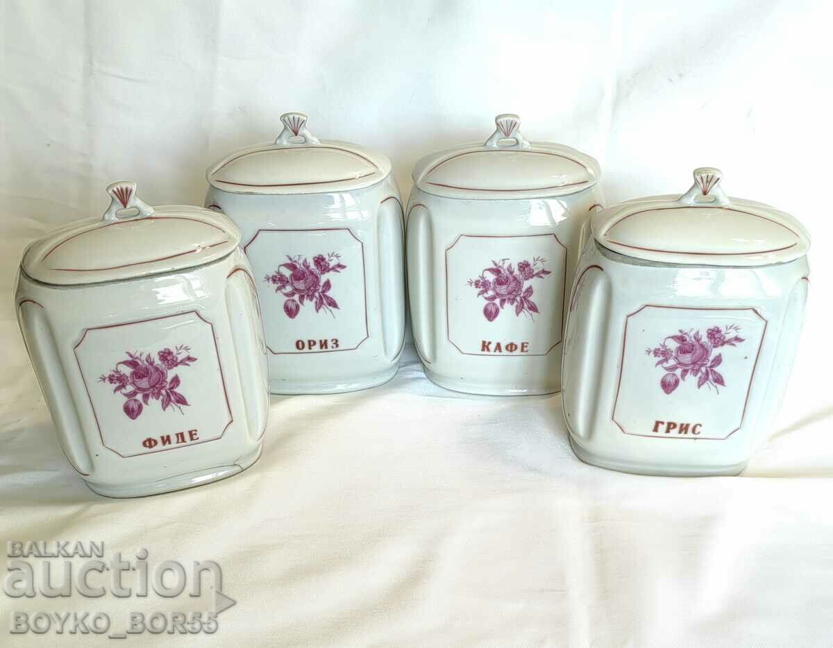 Auction Porcelain Kitchen Set Jars Razvitie Kaleitsa 1960s Auction Porcelain Kitchen Set Jars Razvitie Kaleitsa 1960s