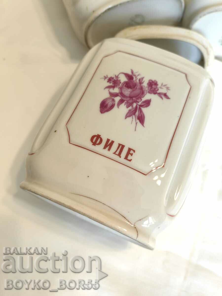 Porcelain Kitchen Set Jars Razvitie Kaleitsa 1960s - 7 Porcelain Kitchen Set Jars Razvitie Kaleitsa 1960s - 7