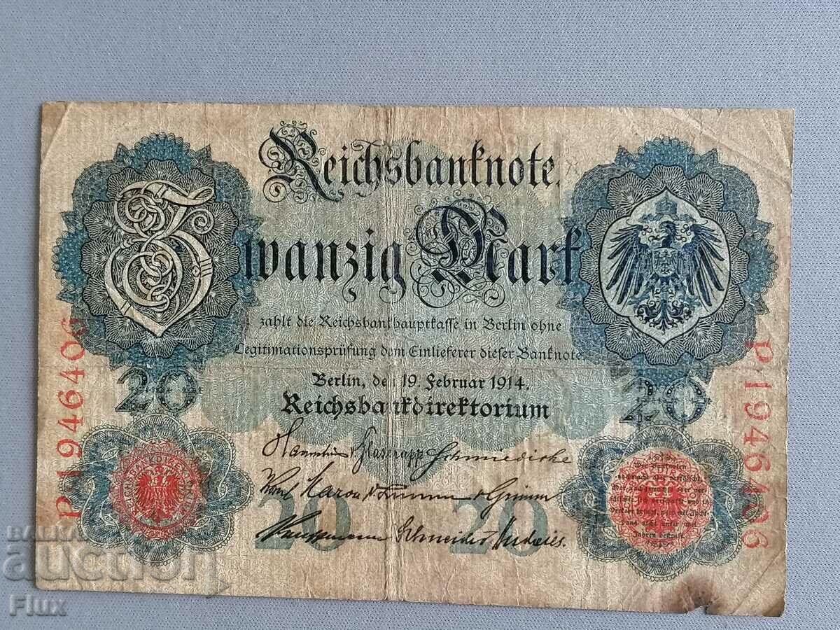 Райх банкнота - Германия -  20 марки | 1910г.