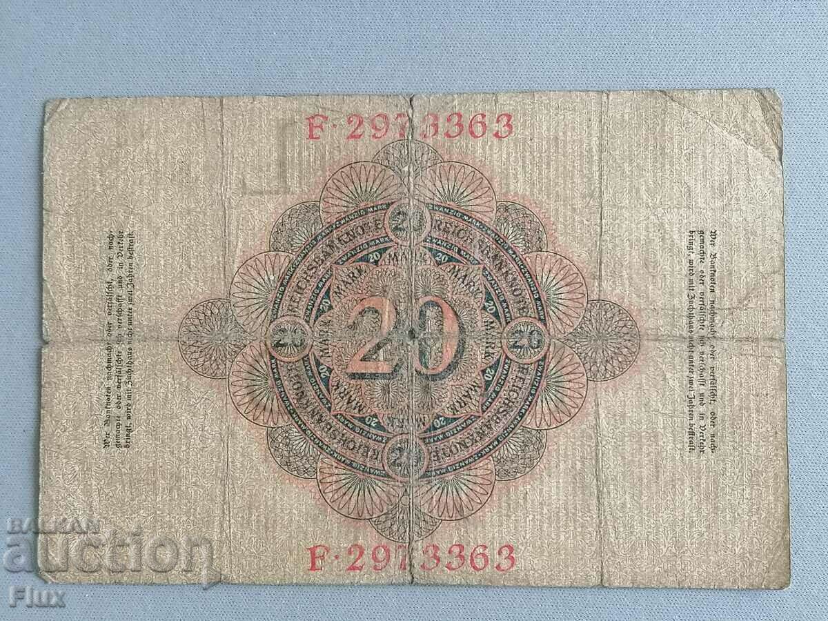Reich banknote - Germany - 20 marks | 1910. with price 8.50 BGN | € 4.35