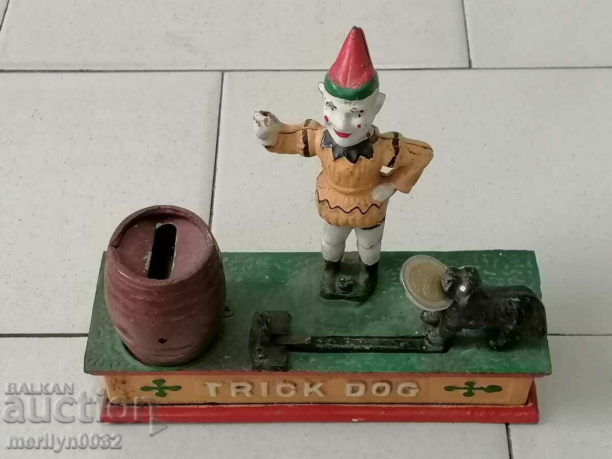 Old relief cast iron children's toy Dog piggy bank WORKS with price 125.00 BGN | € 63.91 Old relief cast iron children's toy Dog piggy bank WORKS with price 125.00 BGN | € 63.91