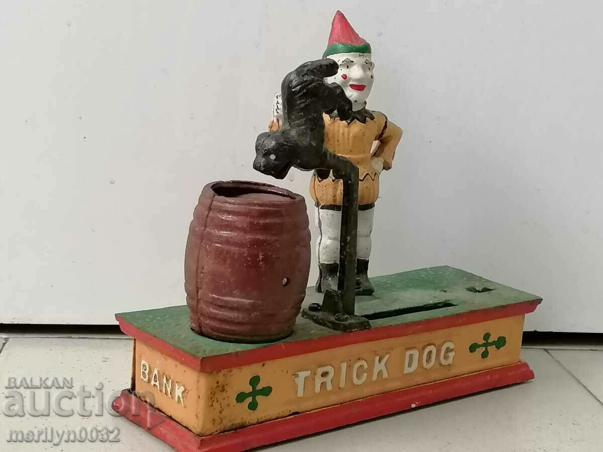 Auction Old relief cast iron children's toy Dog piggy bank WORKS Auction Old relief cast iron children's toy Dog piggy bank WORKS