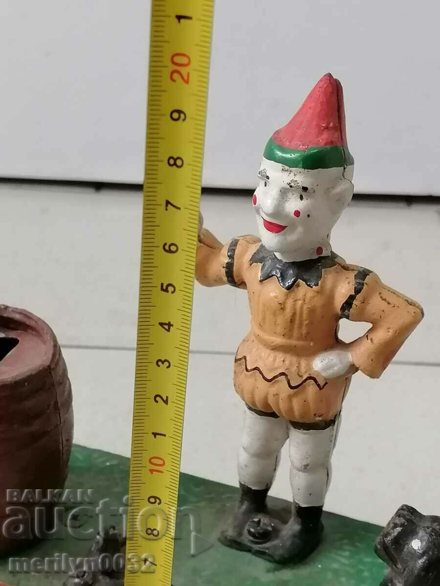 Delivery of Old relief cast iron children's toy Dog piggy bank WORKS Delivery of Old relief cast iron children's toy Dog piggy bank WORKS