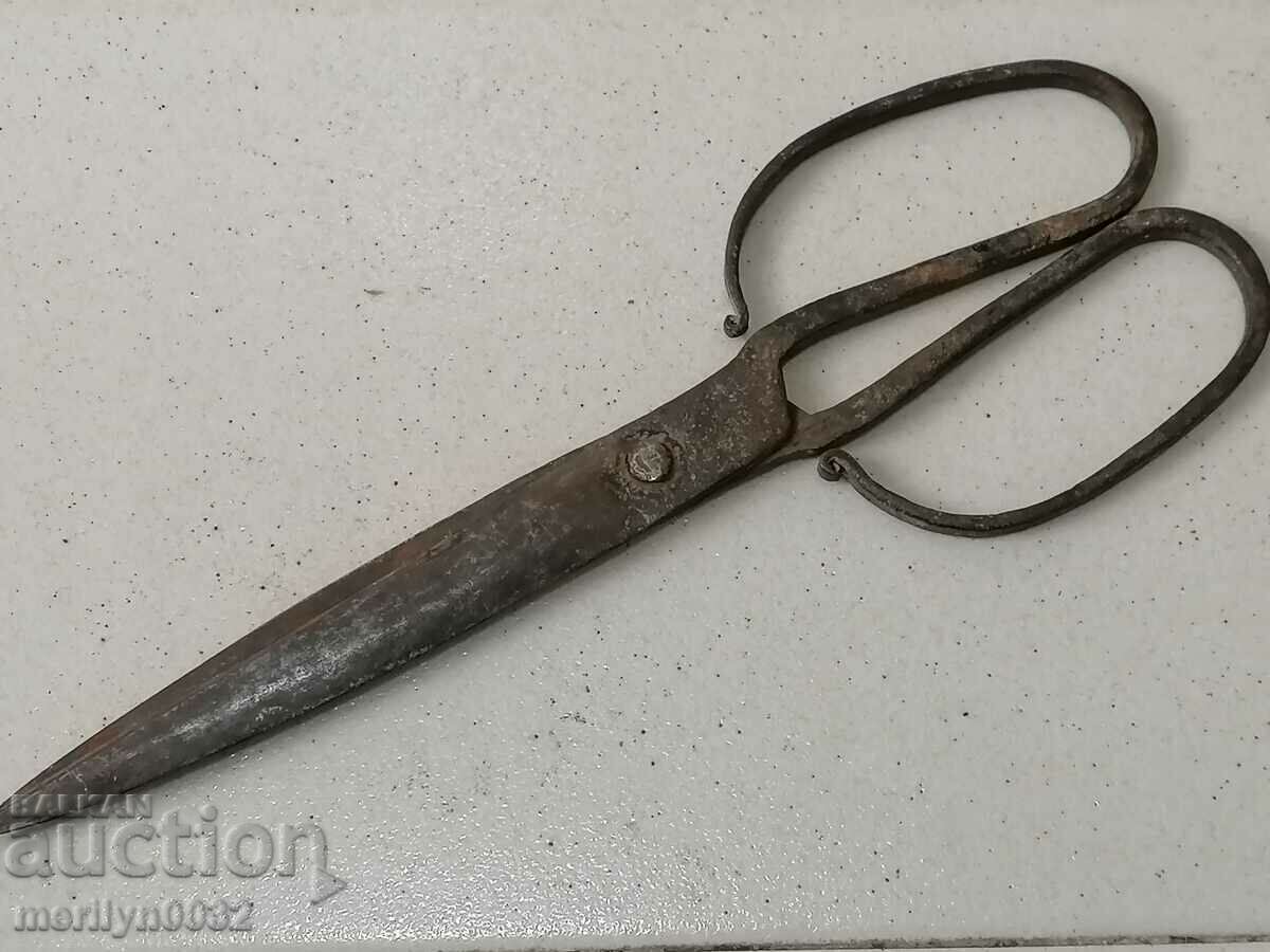 Auction Old forged scissors scissors knife wrought iron Auction Old forged scissors scissors knife wrought iron