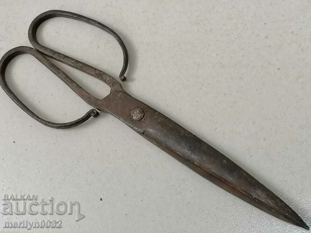 Old forged scissors scissors knife wrought iron
