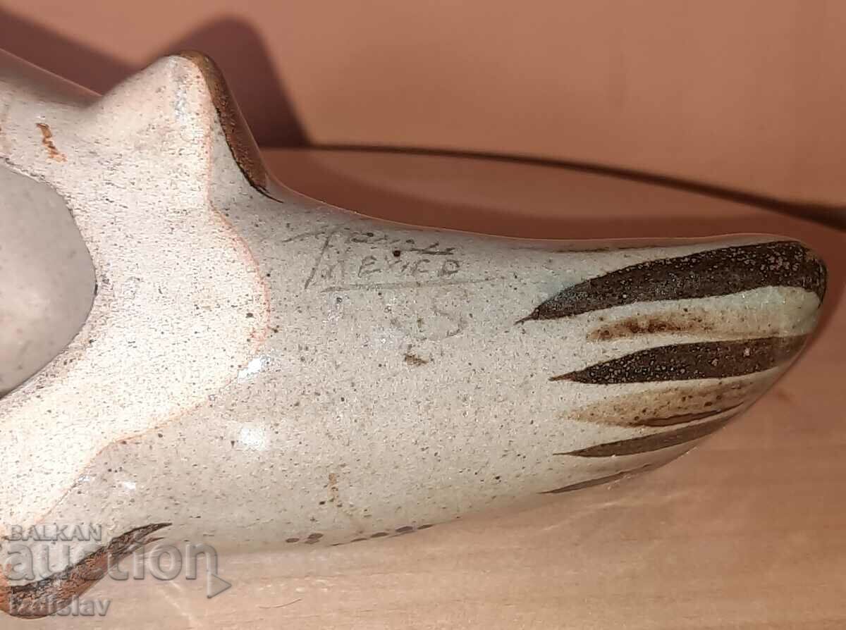 Delivery of Mexican Tonala pottery, fish hand painted, signed Delivery of Mexican Tonala pottery, fish hand painted, signed