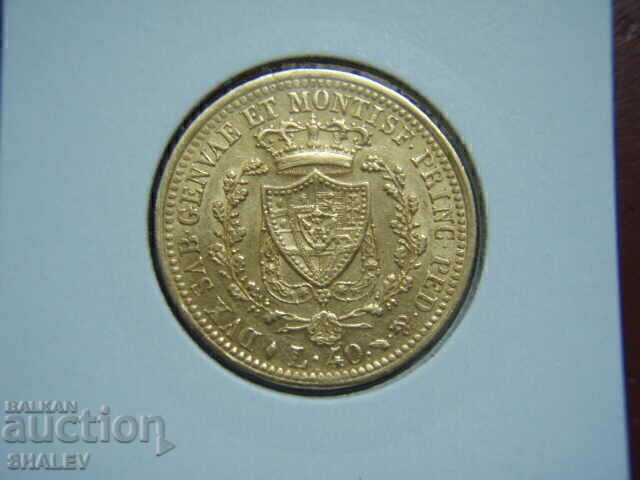 Livrarea 40 lire 1825 Sardinia Italia XF/AU (aur)