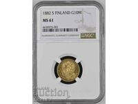 10 Markkaa 1882 Finlanda - MS61 NGC (aur)